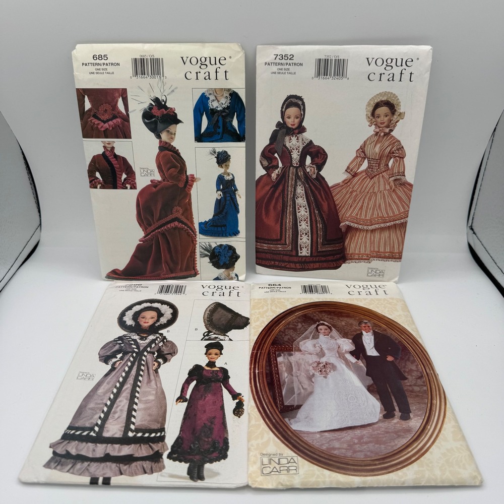 Lot 4 Vogue Craft Linda Carr 11.5 Fashion Doll Patterns 685 7352 7226 664 Barbie